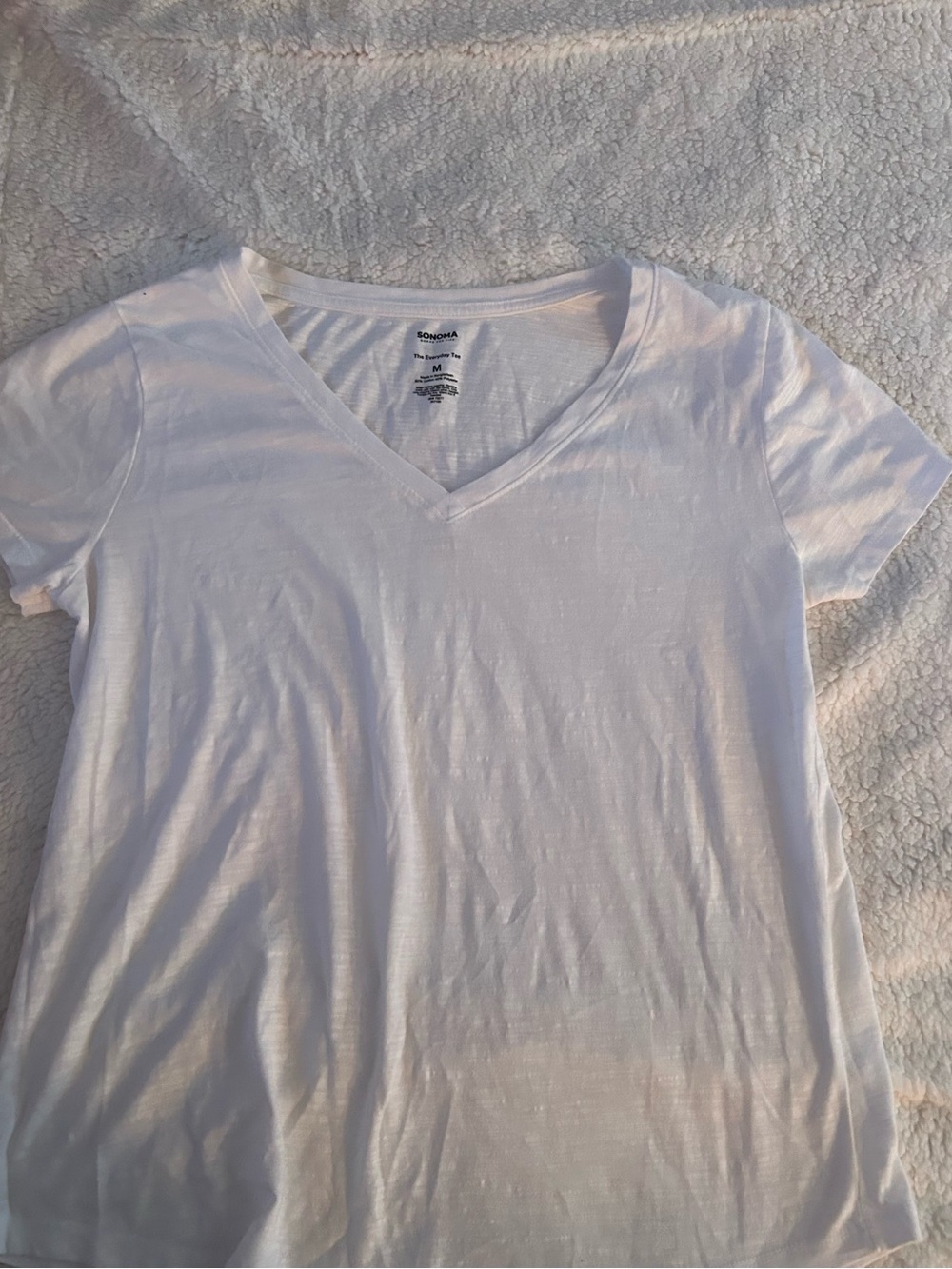 Sonoma White V-Neck Short Sleeve Tee